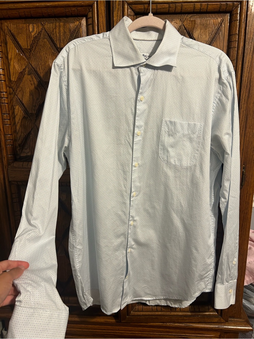 Peter Millar Light Blue Microdot Dress Shirt